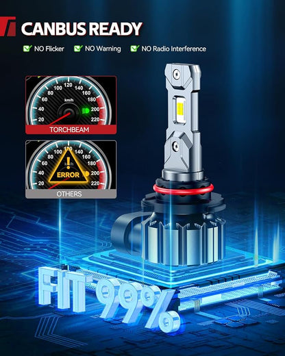 Torchbeam T1S 9005 H11 LED Bulb Set, 2026 Professional 90000LM 6500K, 4-Pack