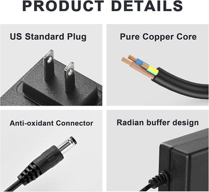 15V 1A~1.5A Adapter Charger Charging Cable Cord for Peak 450A 500A 600A 800A 1000A Auto Battery Booster Jump Starter, Compatible Beatit,Tacklife,Gooloo & More Portable Car Jump Starter