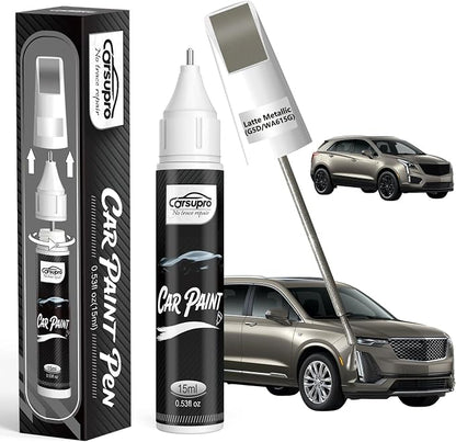 Latte Metallic(G5D/WA615G) for Cadillac Touch Up Paint Pen, 2 in 1 Car Scratch Remover with Pen Tip and Brush, Precise Color Match for Car Paint Scratch Repair, Quickly and Easily Fix Chips and Nicks