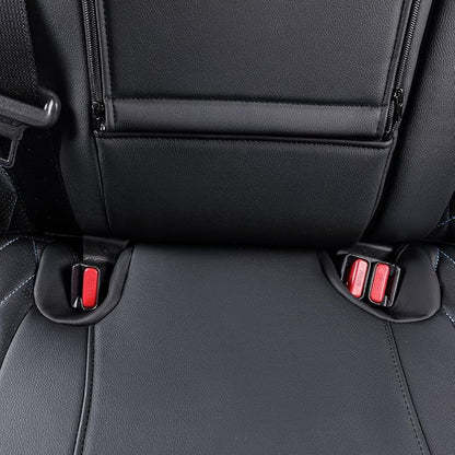 EKR Corolla Seat Cover Custom Fit for Toyota Corolla 2020 2021 2022 XLE,Leather Car Seat Cover Full Set-Faux Leather(Black with Blue Trim)