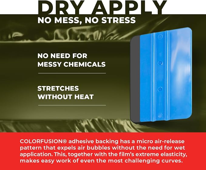 ColorFusion PPF by VViViD, Satin Stealth Combat Green Dry Apply PPF Vinyl Car Wrap Roll 60ft x 5ft