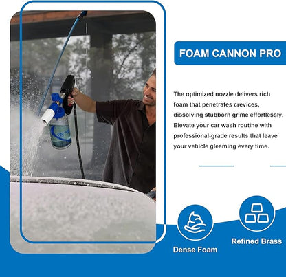 POWER TOWN Foam Cannon Pro, Wide Mouth Soap Cannon for Power Washer, Car Wash High Pressure Snow Foam Cannon Lance for Detailing, 1/4" Quick Connector