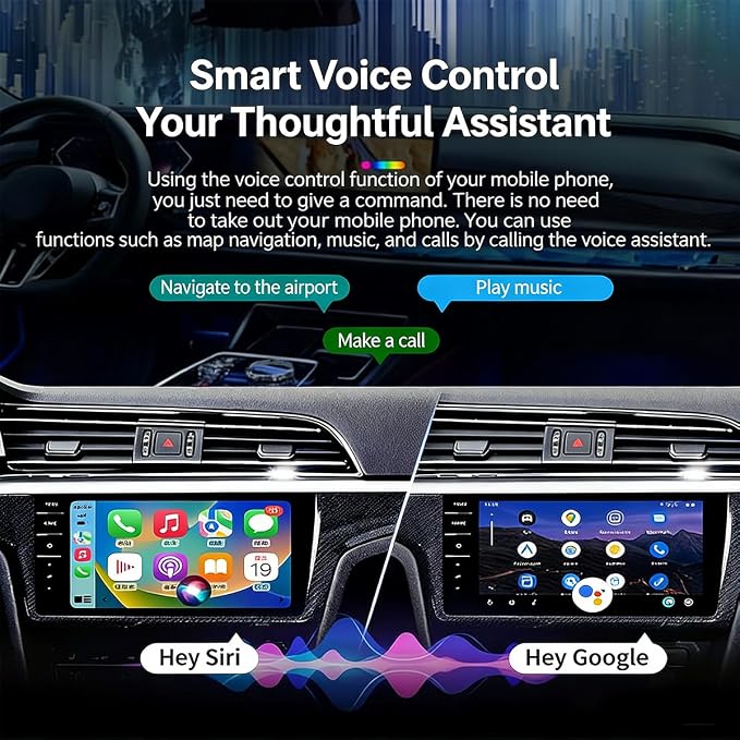 Mini Wireless Carplay Adapter Update for iPhone and Android Auto - Carplay Wireless Adapter Car Play, Wired to Wireless, Compatible with iPhone iOS 10+, Silver