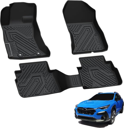 LASFIT Floor Mats Fits for Subaru Crosstrek 2023-2018 & Impreza 2023-2017, All Weather TPE Custom Fit Easy Clean Durable Car Accessories for Crosstrek & Impreza Base/Limited/Premium/Sport Floor Liners