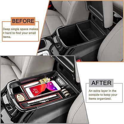 HGWEI Center Console Organizer Compatible with Kia Telluride 2020 2021 2022 2023 2024 2025 2026 Interior Accessories Insert Tray Coin Holder Armrest Secondary Storage Box, Red