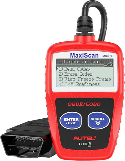 Autel OBD2 Scanner MS309 Universal OBD II Scanner Car Engine Fault Code Reader CAN Diagnostic Scan Tool, Read and Clear Error Codes for 1996 or Newer OBD2 Protocol Vehicle