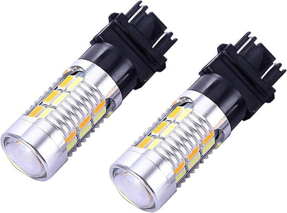 3157 3057 3357 4157 Turn Signal White Yellow Amber Switchback Led Light Bulbs 22 SMD with Projector, for Standard Socket, Not CK, Pair of 2