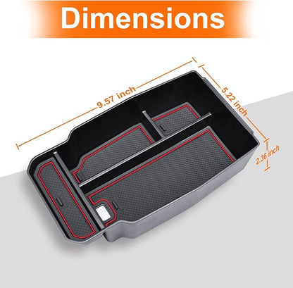 Center Console Organizer Tray Compatible with 2026 2025 2024 2023 Mazda CX-50 Armrest Organizer Tray Secondary Storage ABS Plastic Accessories (Red)