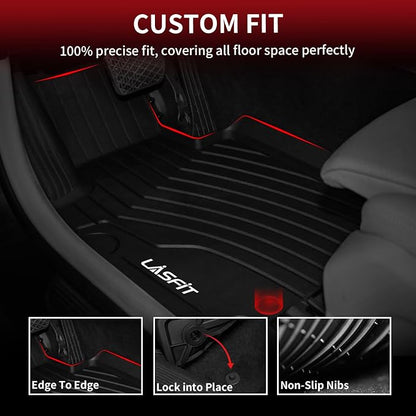 LASFIT Floor Mats for Mercedes Benz GLC 2023-2026 (Coupe Only for 2024-2026), GLC300 / GLC350e / GLC43 AMG/GLC 63 AMG S E, All Weather TPE Floor Liners Custom Fit GLC Car Mats 1st & 2nd Row Set
