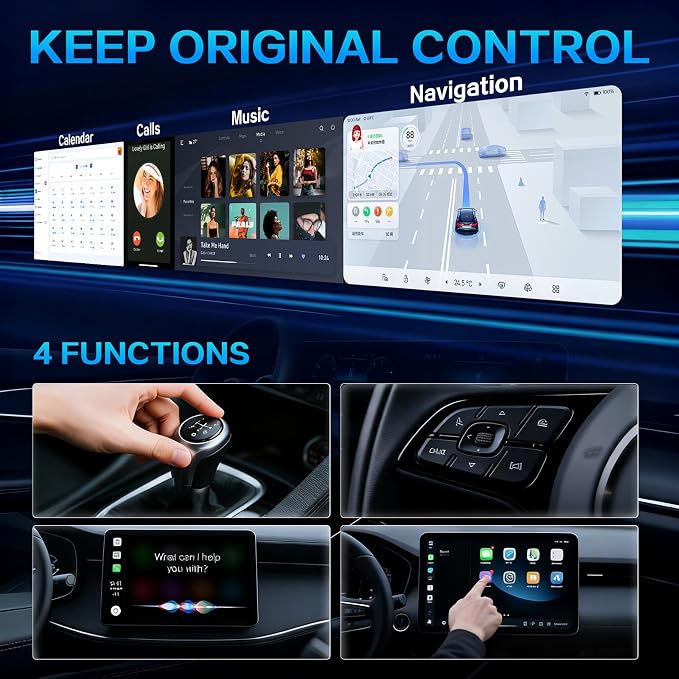 Mini Wireless CarPlay Adapter for iPhone, 2-in-1 for Apple CarPlay & Android Auto Adapter, Convert Wired to Wireless, Plug & Play, Auto Connect, USB to Type-C, No Delay, for iOS 10+ & Android 11+