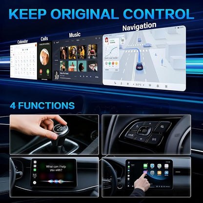 Mini Wireless CarPlay Adapter for iPhone, 2-in-1 for Apple CarPlay & Android Auto Adapter, Convert Wired to Wireless, Plug & Play, Auto Connect, USB to Type-C, No Delay, for iOS 10+ & Android 11+