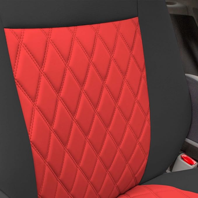 FH Group Custom Fit Car Seat Covers Specifically Made for 2011-2020 Toyota Sienna 7-8 Seater with Ultraflex Neoprene Water Resistant Automotive Seat Covers - Front Set Red