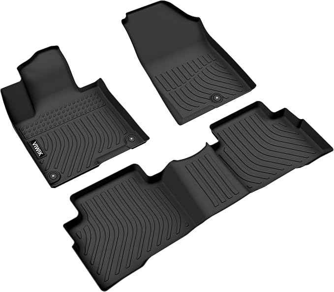 VIWIK Floor Mats for Kia Sportage 2025 2024 2023 Hybrid, All Weather Car Mats Automotive Floor Liners for 2023 2024 Sportage Front & Rear, TPE Rubber Non-Slip Black