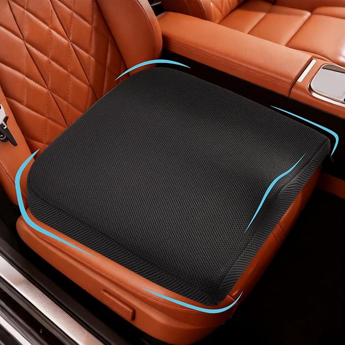Car Seat Cushion for Driving, Office Chair Cushions with Removable Cover, Non-Slip Sciatica & Lower Back Tailbone Chair Pillow Pad, Memory Foam Seat Cushion for Car Seat Driver Truck Desk Wheelchair