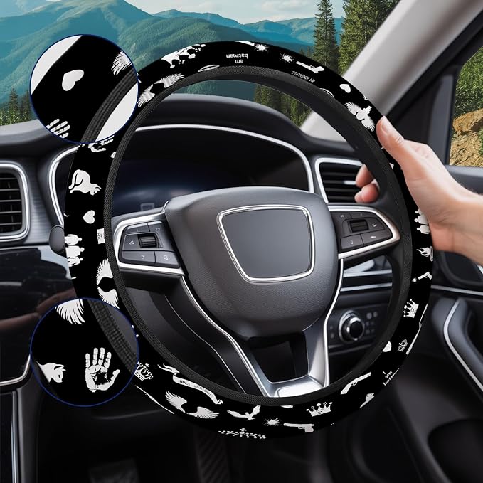 GENANY Mystic Energy Steering Wheel Cover, Non Slip Polyester Car Wheel Protector for Car SUV Truck, Universal 15 Inch