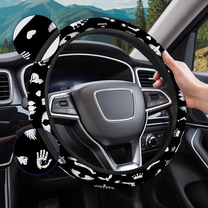 GENANY Mystic Energy Steering Wheel Cover, Non Slip Polyester Car Wheel Protector for Car SUV Truck, Universal 15 Inch