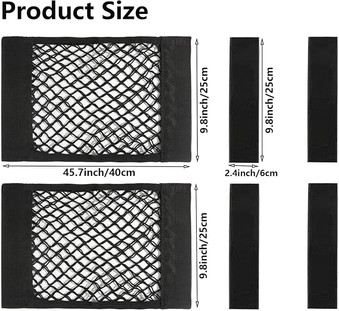 Universal Mesh Cargo Net with Tape Stickers Car Stretchable Storage Net Wall Sticker Organizer Pouch Bag Storage Mesh Net for SUV Car Trunk Storage(15.7x9.8 Inch)