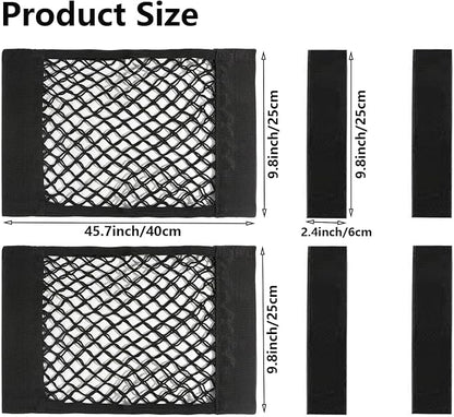 Universal Mesh Cargo Net with Tape Stickers Car Stretchable Storage Net Wall Sticker Organizer Pouch Bag Storage Mesh Net for SUV Car Trunk Storage(15.7x9.8 Inch)