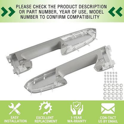Door Armrest Repair Kit Left Driver & Right Passenger Side Door Panel Handle Gray Compatible with 2010-2014 Chevy Silverado GMC Sierra 1500 2500HD 3500HD Replaces 22818466 22818471