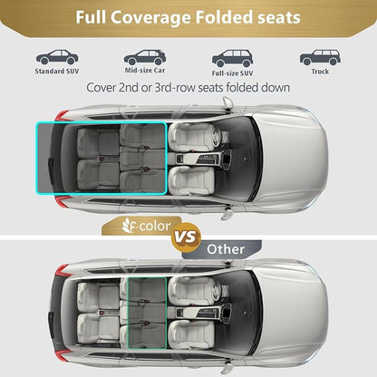 F-color SUV Cargo Liner for Dogs, Heavy Duty Water Resistant Pet Cargo Cover Dog Seat Cover Mat for Mid-Size SUVs Sedans Vans with Bumper Flap Protector, Non-Slip, Standard Size Universal Fit, Black