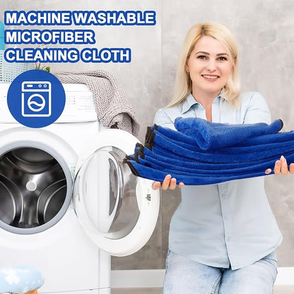 Tallew 50 Pcs Microfiber Towels:16"x16" Microfiber Drying Towels Bulk Micro Fiber Car Cleaning Cloth for Cars Drying Washing Polishing Office Windows Cleaning Household Supplies (Blue)