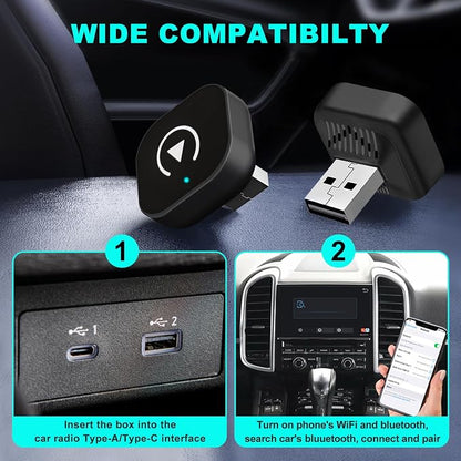 Wireless CarPlay Adapter 2026 Upgrade Wired CarPlay to Wireless, Mini USB Design for Cars with Built-in Wired Apple CarPlay Plug and Play Easy Use Fast Stable Connection Car Play for iPhone (Black)