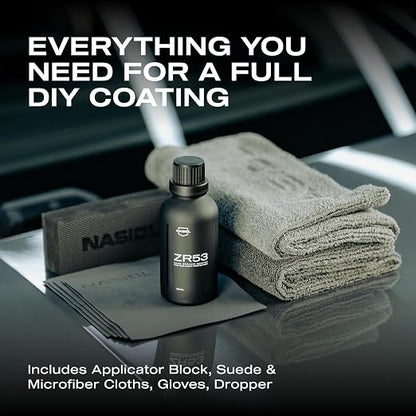 Nasiol ZR53 Nano Ceramic Coating for Cars – Complete Kit for Professional Paint Protection with Expert Guide