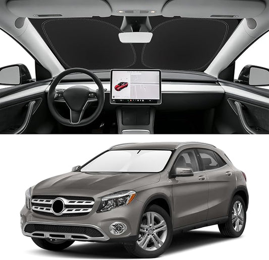 Custom Fit Windshield Sun Shade for Mercedes-Benz GLA 2015-2020, Blocks UV & Heat, Front Window Sunshade Accessories, Easy Fold & Store Keep Your Car Cooler