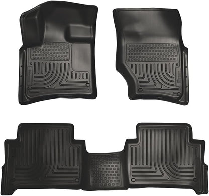 Husky Liners Weatherbeater Floor Mats | Fits 2007-2015 Audi Q7 | Front & 2nd Row, 3-pc Black - 96421