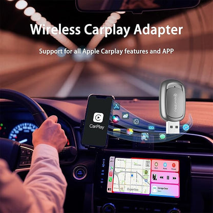 2-in-1 Wireless CarPlay Adapter & Android Auto for Apple iPhone, 2026 Upgrade Mini Bluetooth Dongle Convert Wired to Wireless, Plug & Play, USB A & Type C for 2016+ Cars, iOS 10+,Android 11+