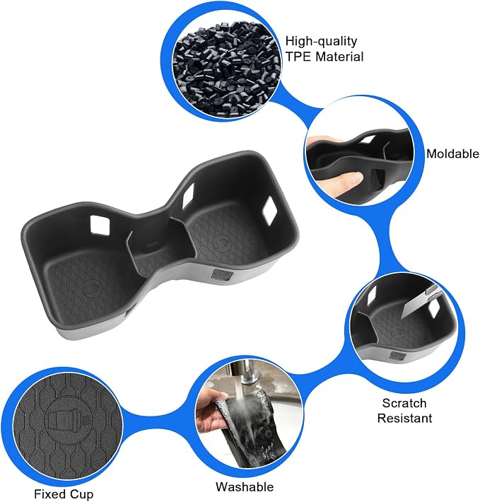 SXCY 3PCS for 2022-2025 2026 Nissan Frontier Center Console Organizer [Front Tray+Cupholder+Armrest Tray] for 2025 2026 Nissan Frontier Accessories 2024 2025 2026 Frontier Console Organizer