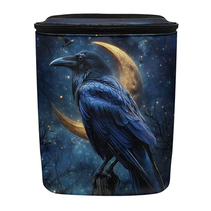 Talayituse Crow Moon Galaxy Print Car Trash Can Portable Auto Garbage Bin Multifunctional Vehicle Interior Accessories with Adjustable Straps Universal Fit Truck SUV Sedan