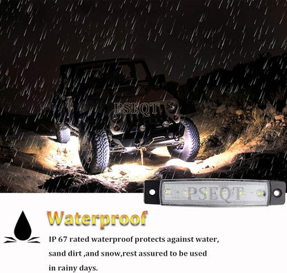 PSEQT 10 Pcs LED Rock Strip Lights Car Underglow Wheel Fender Well Lighting Kits Waterproof for Golf Cart Wrangler Offroad Truck RV UTV ATV Snowmobile (White)