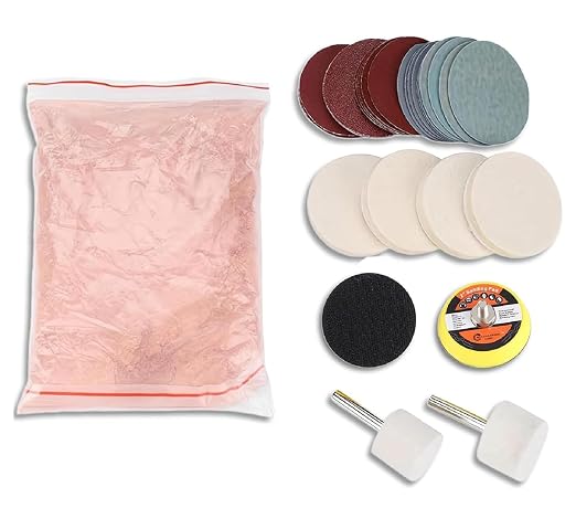 Windshield Scratch Remover Kit Glass Polishing Kit with Abrasive Discs and Felt Pads for Car Windscreen Rear Side Window Scratch Repair