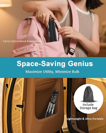 Car Vacuum Portable Cordless, 21000PA Handheld High Power Suction & Blower, Small Cordless Handheld Vacuum Cleaner for Car, Home, Office