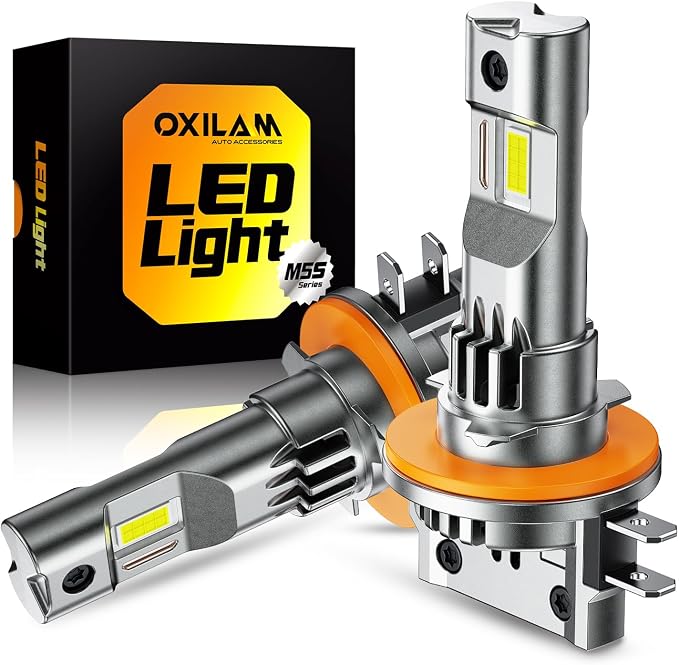 OXILAM H11B LED Light Bulb, 1100% Brighter H8B/H9B Fog Bulb, 60,000Hrs Lifespan, 5MIN Direct Plug, IP68, Anti-Flicker LED Light for Cars Trucks SUVs, Pack of 2