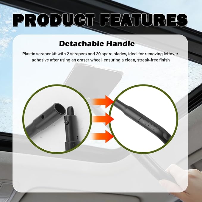 Aokdom Car Windshield Cleaner Tool Kit,2026 New Inside Windshield Cleaning Tool with Detachable Handle & 180° Swivel Head,Universal Car Glass Cleaner Tools for Fog & Dust Cleaning