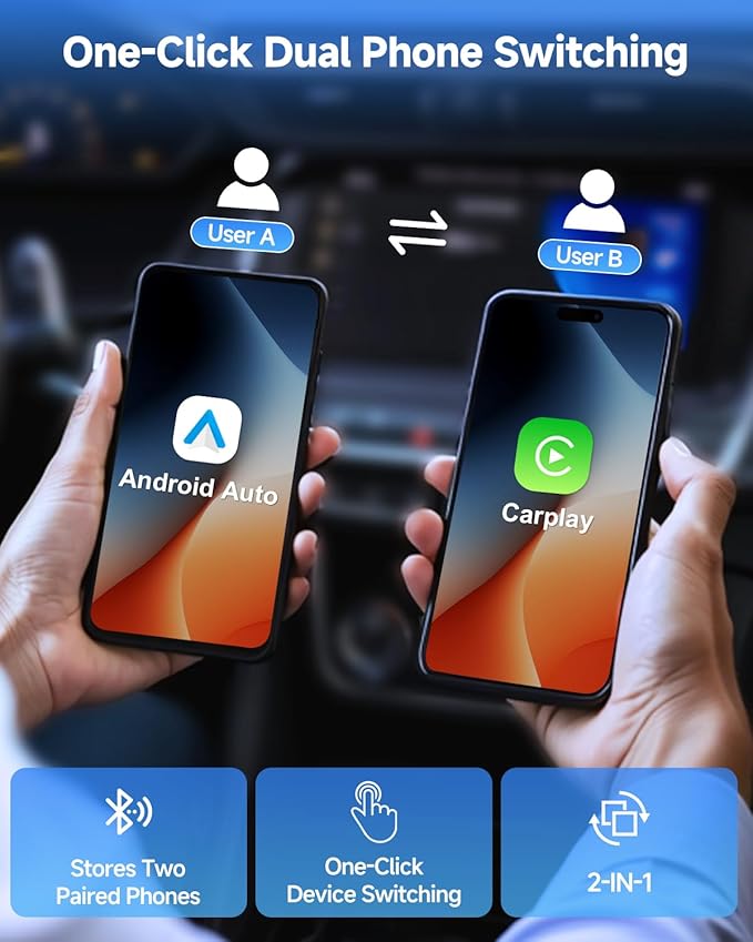 2026 Upgraded Wireless CarPlay Dongle, Stable & Fast Connection for iPhone & Android Auto, for Car Owners with 2016+ Vehicles