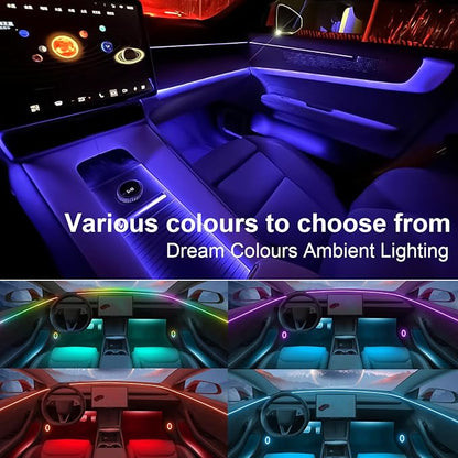 Tlyard Center Console LED Strip Lights for Tesla Model 3 2017-2023, Plug-and-Play, Ambient Light with Human Sensor, Center Console Dashboard Inside Car Lighting Decorations