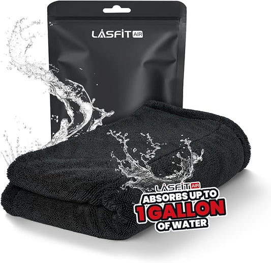 LASFIT Drying Towel, [2025 Upgraded] Large Super Absorbent Car Drying Towel for Car Detailing Streak Free, XL 1300 GSM Premium Ultra Soft Microfiber, Twisted-Loop Microfiber Towels for Cars