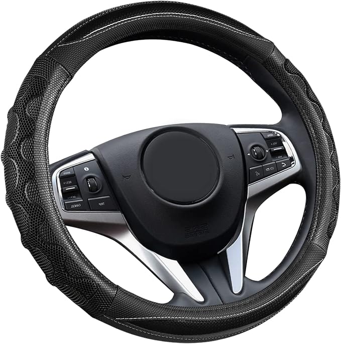 GIANT PANDA Steering Wheel Cover for Acura RDX and MDX, Car Steering Wheel Cover for Acura TLX and TL - Black