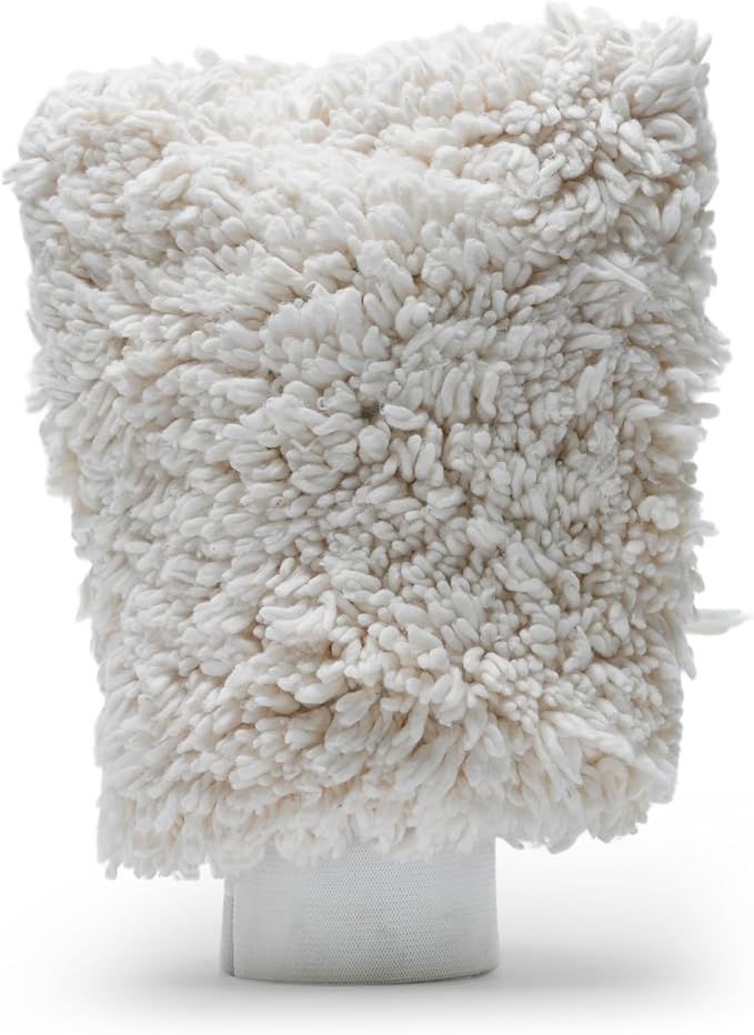 S.M. Arnold Snow White Professional Heavy-Duty Chenille Wash Mitt 8" x 11" - Ultra-Soft, Absorbent, Scratch-Free Car Wash Glove with Cuff, Ideal for Auto Detailing, Car Care, and Home Cleaning