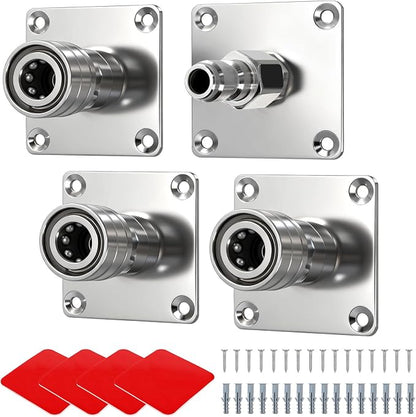 Fasmov 4 Pack Foam Cannon Holder, Pressure Washer Holder, 1/4" Quick Connect Automatic Foam Cannon Mount, Stainless Steel Pressure Washer Nozzle Tip Holder, Pressure Washer Accessories Storage Rack