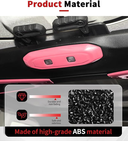 JWWY Interior Trim Kit Dress-Up Kit Decor Set Center Console Gear Shift Dashboard Panel,Door Window Switch Knob Speaker Cover Trim for 2024–2026 Jeep Wrangler JL JLU & Gladiator JT Pink 28pcs