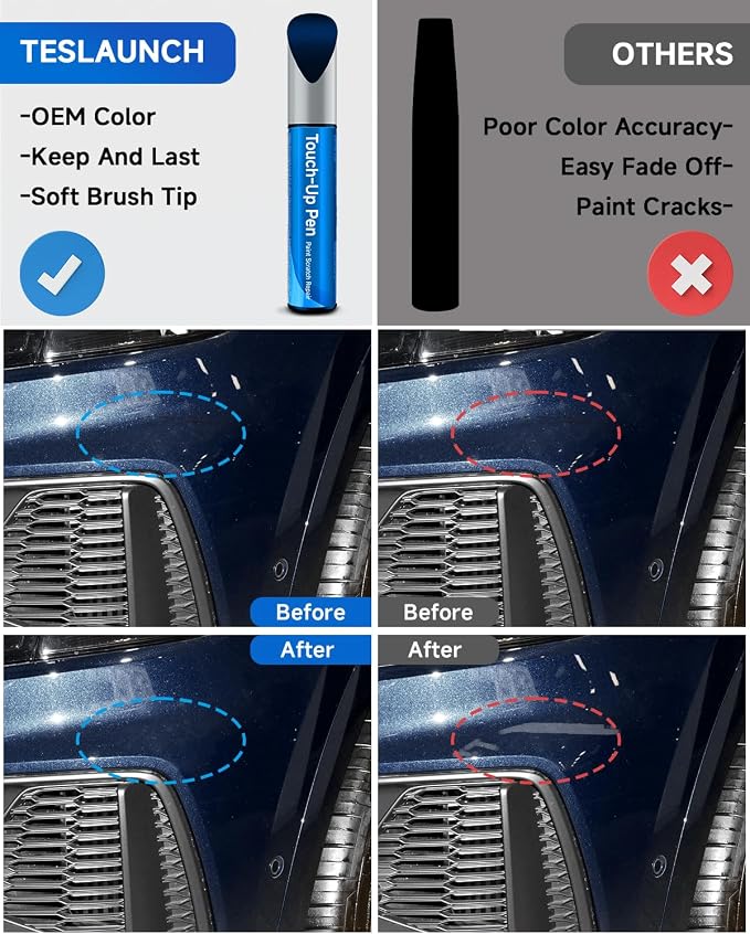 LX5H/2D Navarra Blue Metallic Touch Up Paint Compatible With Audi Exact Match Car Paint Pen Scratch Repair