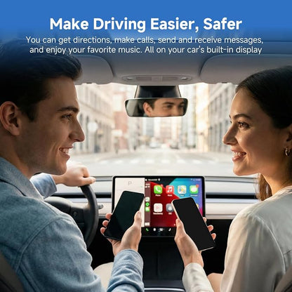 2026 2-in-1 Wireless CarPlay & Android Auto Adapter, Metal USB Mini Plug & Play Car Play Dongle, Converts Factory Wired Connection to Wireless for Cars 2016+, OTA, No Lag for iPhone & Android Phone