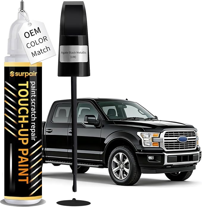 Agate Black Metallic UM Touch up Paint for Ford OEM Color Match Car Scratch Repair Kit for Nicks & Chips Scratches Quick & Easy Paint Fix 2-In-1 Car Scratch Remover Pen