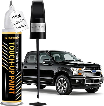 Agate Black Metallic UM Touch up Paint for Ford OEM Color Match Car Scratch Repair Kit for Nicks & Chips Scratches Quick & Easy Paint Fix 2-In-1 Car Scratch Remover Pen