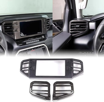 Car Center Console Air Conditioning Outlet Trim Cover Kit Compatible with Toyota Tundra/Sequoia 2022-2026, Dashboard Side A/C Vent Panel Decorative Frame Protection ABS Accessories, For 8-inch Screen