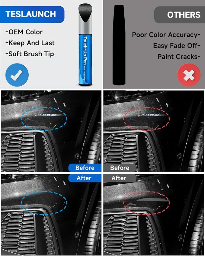 LY9B Brilliant Black Touch Up Paint Compatible With Audi Exact Match Car Paint Pen Scratch Repair